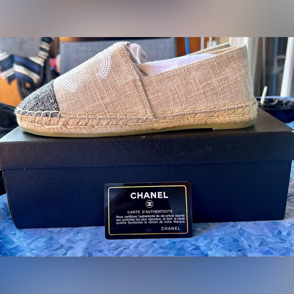 Apricot Chanel Espadrilles size 6.5 - Picture 2 of 9